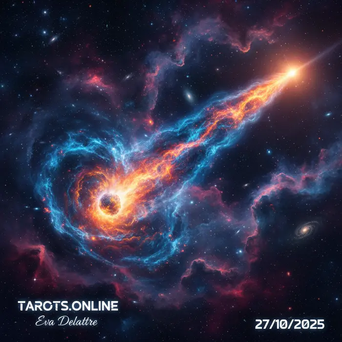 Cometa 3I/ATLAS despierta y envía chorro al sol en octubre 2025 El cometa interestelar 3I/ATLAS viajando a través del espacio profundo, un evento astronómico espiritual clave.