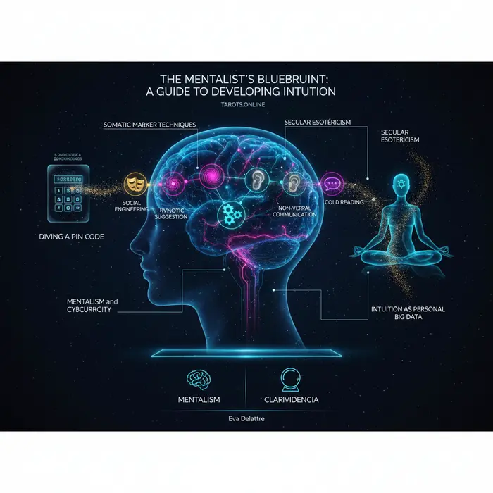 Oz Pearlman: cómo adivina códigos PIN con técnicas psicológicas Infografía de las técnicas del mentalista Oz Pearlman para desarrollar la intuición, con fecha del 5/9/2025.
