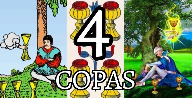 Distintas representaciones del 4 de Copas en el Tarot
