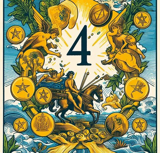 4 de oros tarot rider