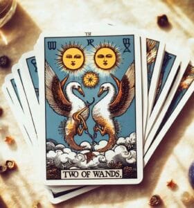 el 2 de bastos tarot rider