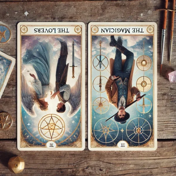 El Mago y Los Enamorados invertido tarot