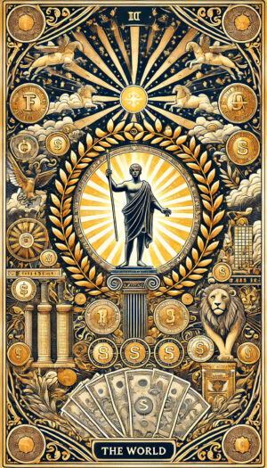 el mundo en el dinero tarot