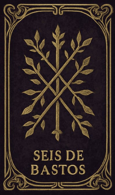 Seis de Bastos icono - Consejo de victoria y reconocimiento