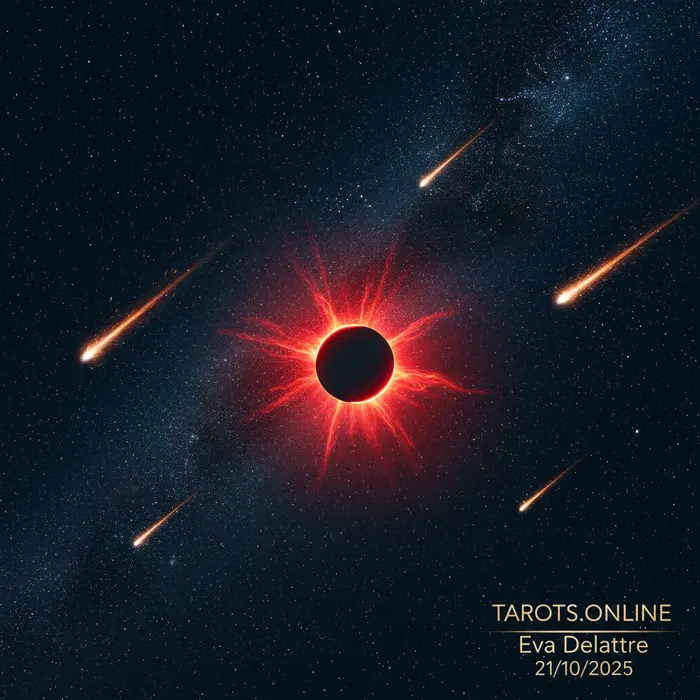 La Luna Nueva pasando frente a la estrella roja Antares, el corazón de la constelación de Escorpio.