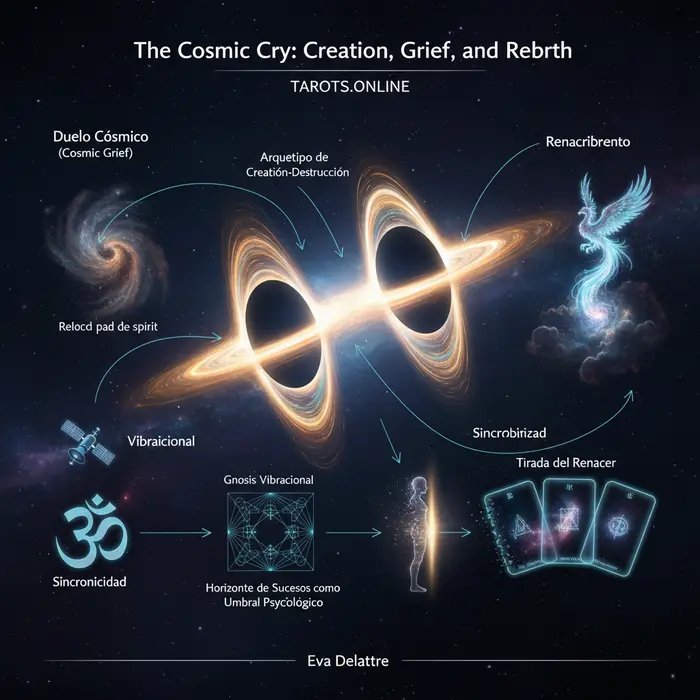 Infografía del significado espiritual de los agujeros negros, con fecha del 5/9/2025.