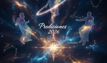 Ilustración de Nostradamus escribiendo en un pergamino antiguo sus profecías para 2026.