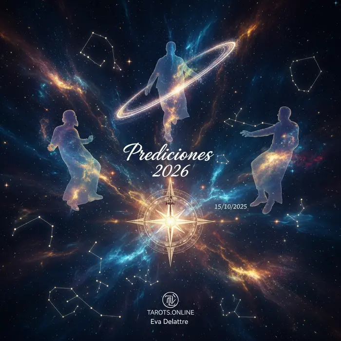 Ilustración de Nostradamus escribiendo en un pergamino antiguo sus profecías para 2026.