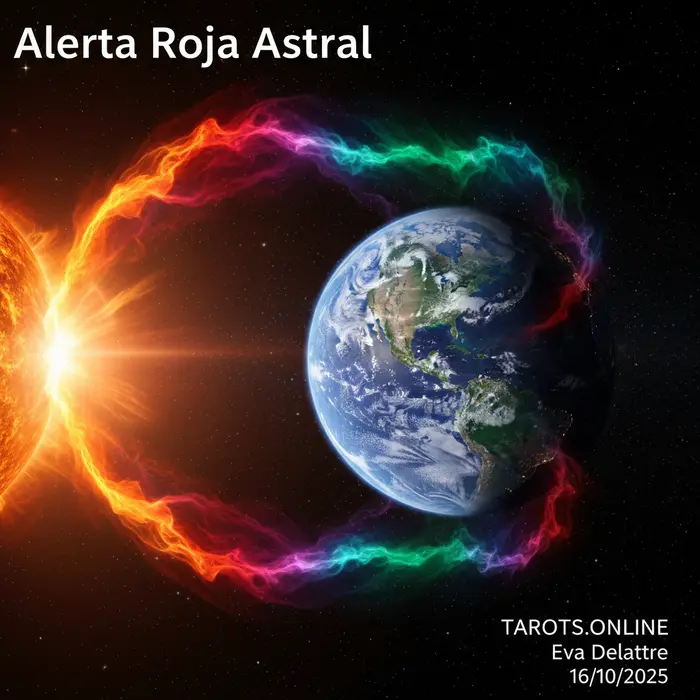Ilustración de una erupción solar masiva dirigiéndose a la Tierra, mostrando el significado espiritual del evento.