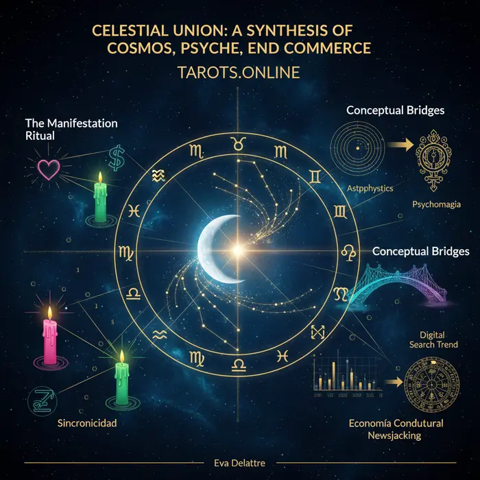 Infográfico de la conjunción Luna y Venus del 19 de octubre de 2025, mostrando el ritual para atraer amor y dinero.