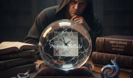 Ilustración de una bola de cristal rota, simbolizando las profecías fallidas y el escepticismo saludable.