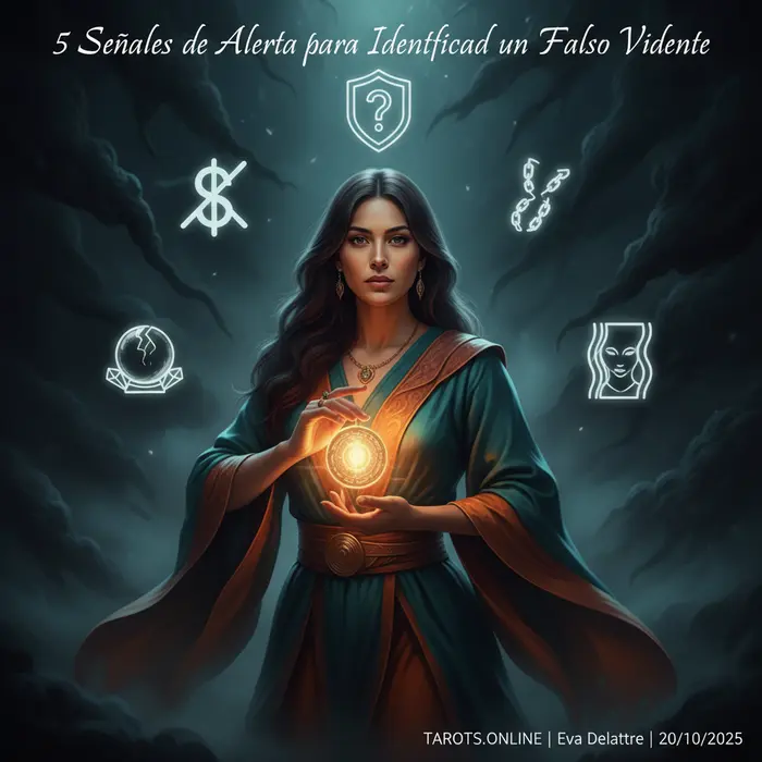 Mano ofreciendo una carta de tarot con una sombra engañosa, una de las señales de un falso vidente que debes conocer.