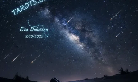 Representación artística de la constelación de Draco originando la lluvia de meteoros Dracónidas 2025.