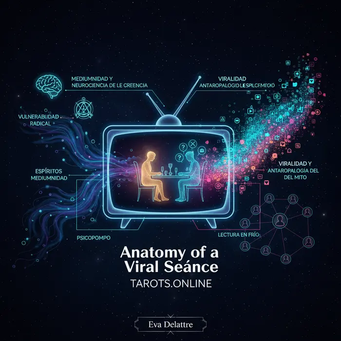 Infografía del caso viral de la first dates médium y la espiritualidad en TV - 5/9/2025.