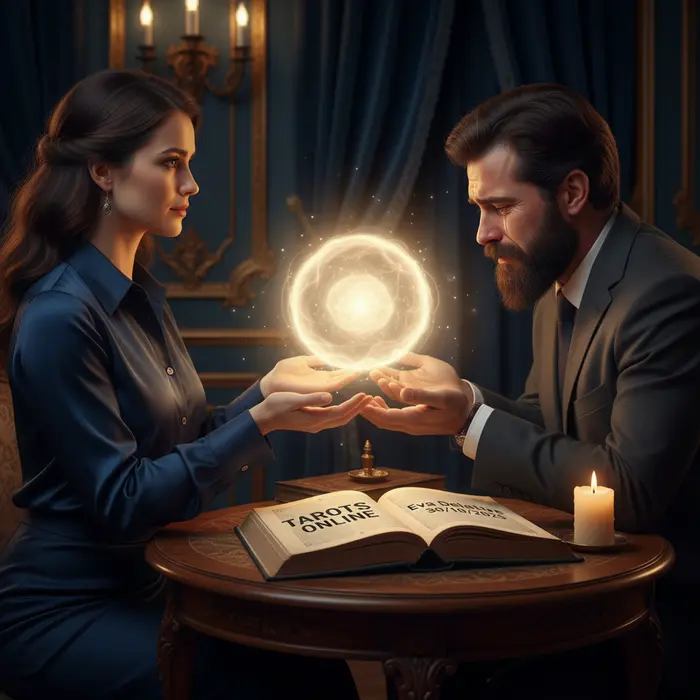 Ilustración de una persona en duelo recibiendo un mensaje de luz, simbolizando una experiencia real con un médium.