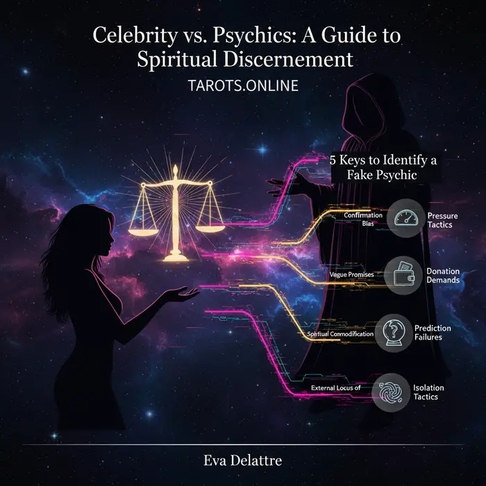 Infográfico sobre Kim Kardashian y los videntes: 5 claves para identificar a un falso vidente, publicado el 5/9/2025.