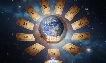 Mhoni Vidente con cartas de tarot, canalizando sus profecías para el año 2026.