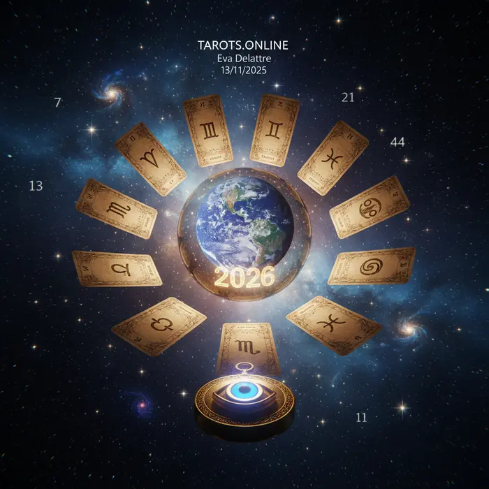 Mhoni Vidente con cartas de tarot, canalizando sus profecías para el año 2026.